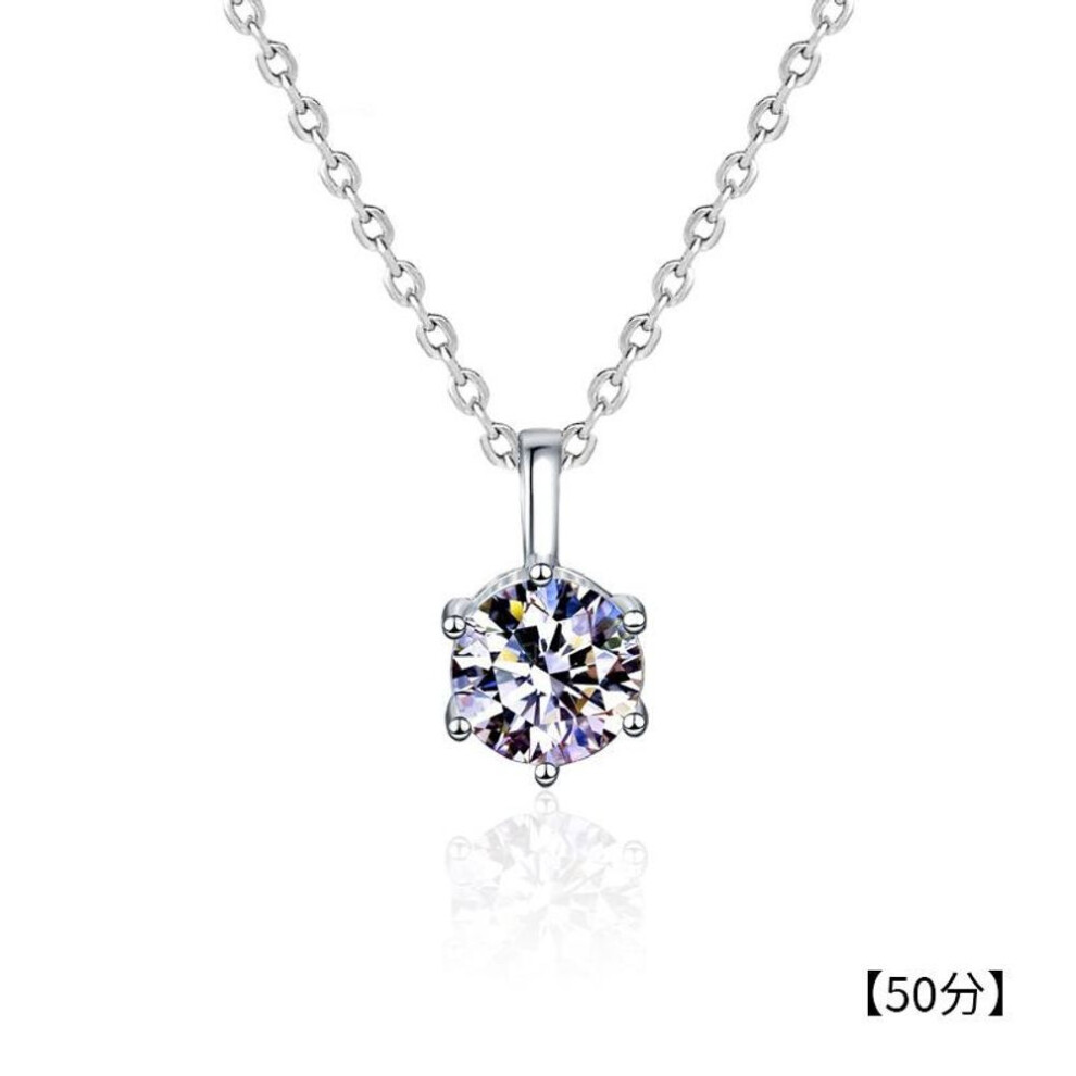 (white, main stone:0.5ct-5mm) 18k Gold Plated 925 Silver 1-3 Carat Solitaire Necklace 5mm 8mm D VVS1 Moissanite Pendant for Women GRA Certified Jewelry Gift