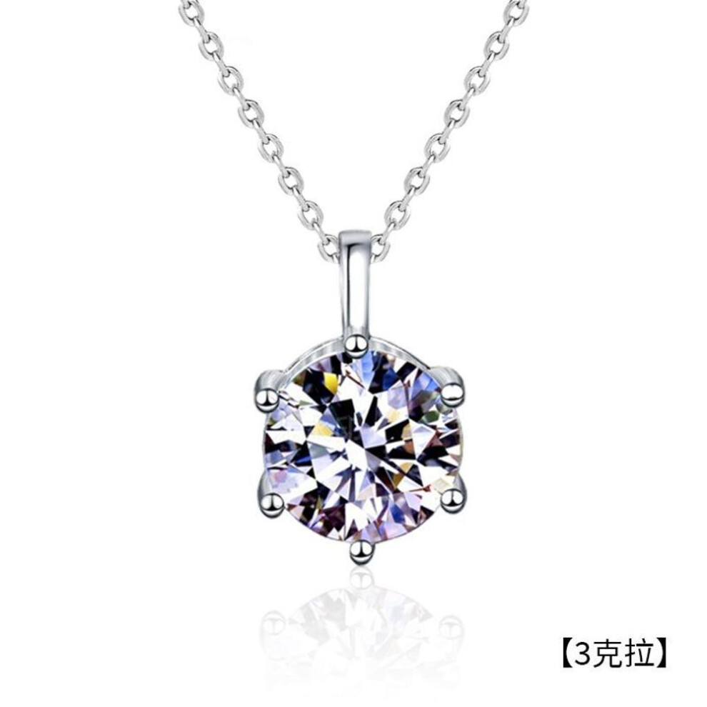 (white, main stone:3ct-9mm) 18k Gold Plated 925 Silver 1-3 Carat Solitaire Necklace 5mm 8mm D VVS1 Moissanite Pendant for Women GRA Certified Jewelry Gift