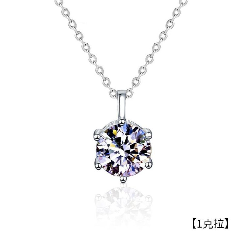 (white, main stone:1ct-6.5mm) 18k Gold Plated 925 Silver 1-3 Carat Solitaire Necklace 5mm 8mm D VVS1 Moissanite Pendant for Women GRA Certified Jewelry Gift