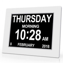 (UK plug) Alzheimers Clock Large Digital Calendar Clock for Seniors with Day and Date  8inch