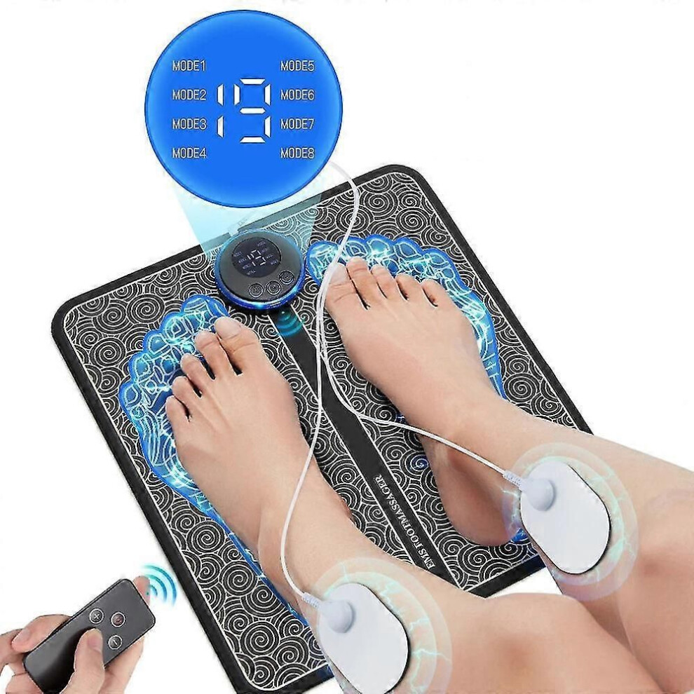 Ems Massage Foot Pad, Smart Foot Massage Pad, Remote Control Electrode Patch, Pulse Foot Therapy Machine