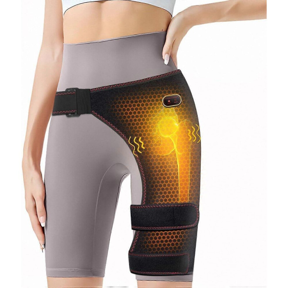 2025 Cordless Heated Hip Support Brace with 3-Mode Heating & Vibration - Wireless Hip Heating Pad for Hip Pain Relief with Overheat Protection