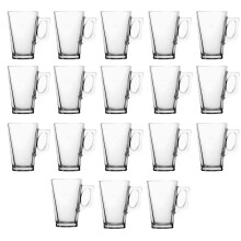 (Pack of 18) Straame - Set of 6 Latte Glasses, 240 ml Temperature Resistant - Stylish Coffee/Tea Cups, Hot Drink Cafe Mugs - Ideal for Ice Cream Latte, Espresso