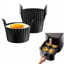 (one-size, Medium Wash) Modern Silicone Egg Cup for Air Fryer, 6 Counts/set Non-stick Egg Baking Cup, Egg Cooking Mold, Kitchen Baking Utensils, Home Supplies, Gift, House