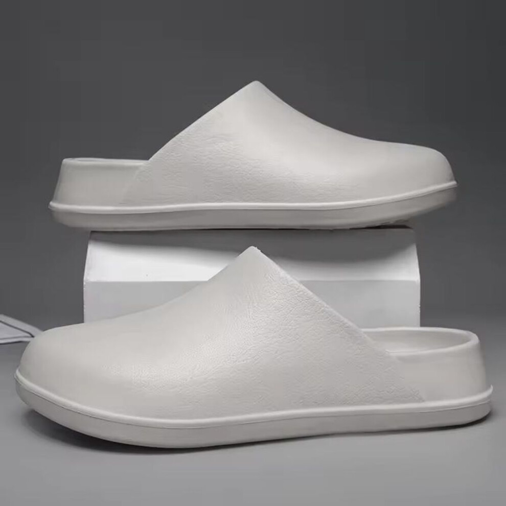 (grey, 38-39) Original Men Clogs Slippers Comfort Mules Sandals Summer EVA Waterproof Non-slip Chef Shoes Workers Outdoor Fishing Shoes