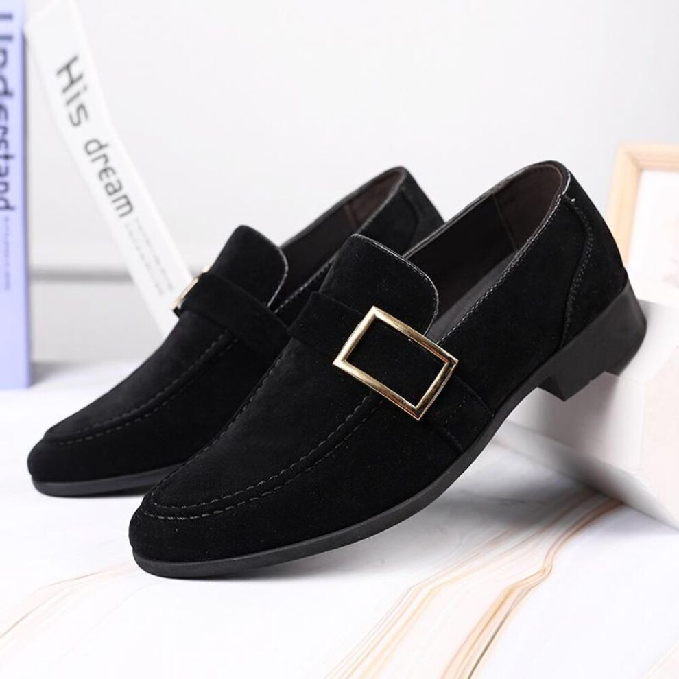 (black, 44) Mens Dress Shoes Designer Formal Loafers Men's Shoes Suede Men Wedding Man Work Social Business Loafers