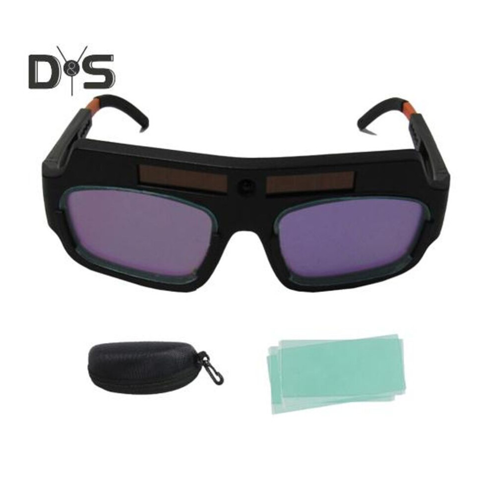 (as the picture, C) Welder Glasses with 2 Sensors Clear View Wide Application True Color Solar Powered Auto Darkening Welding Goggles