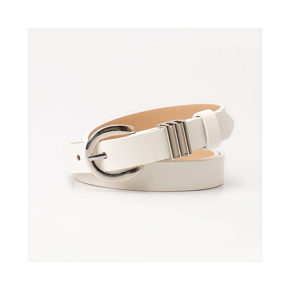 (White)Ceinture décontractée en simili cuir chic pour femme pantalon ceinture décontractée et bureau