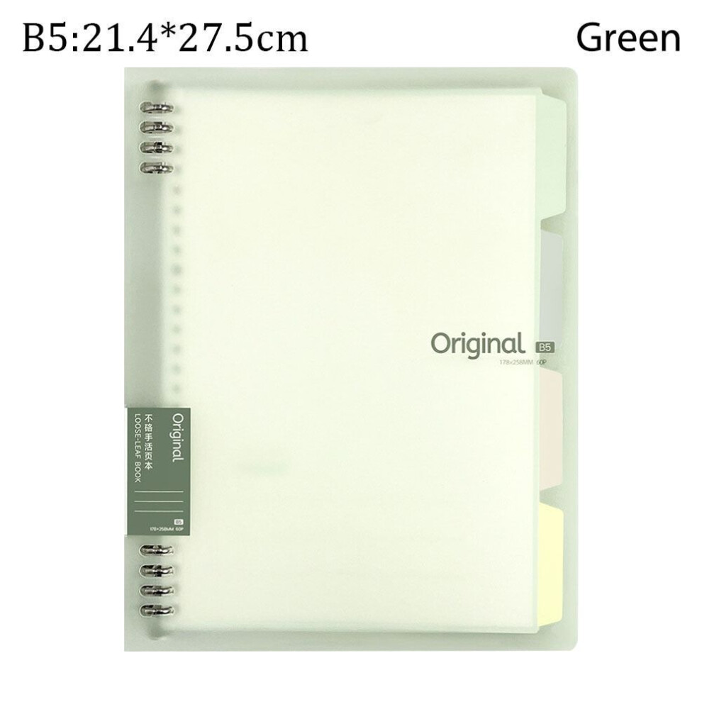 (green, B5) A5/B5 Notebook Binder Ring To Do List High-quality Agenda Book