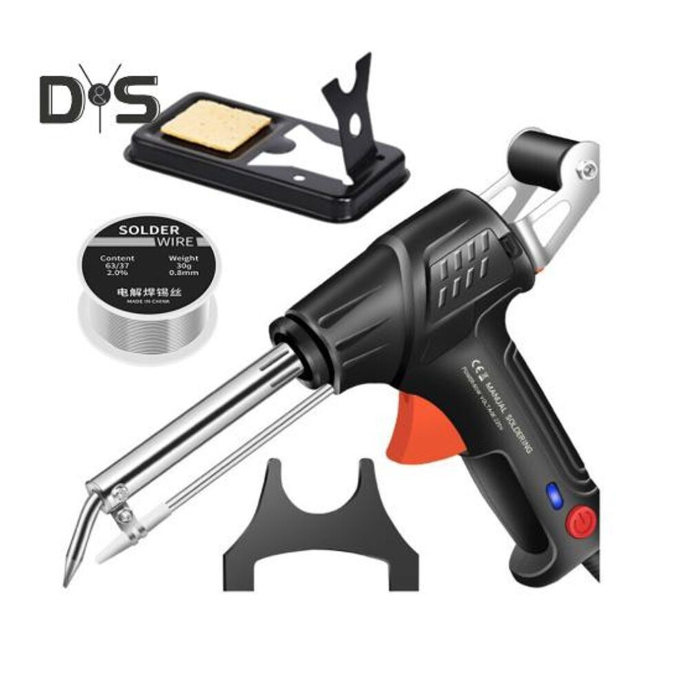 (black, EU  3pcs) Multi-Function Soldering Iron Set Ergonomic Handle Intelligent Control Automatic Corded Solder Iron Internal Heat Electric Welding Tool