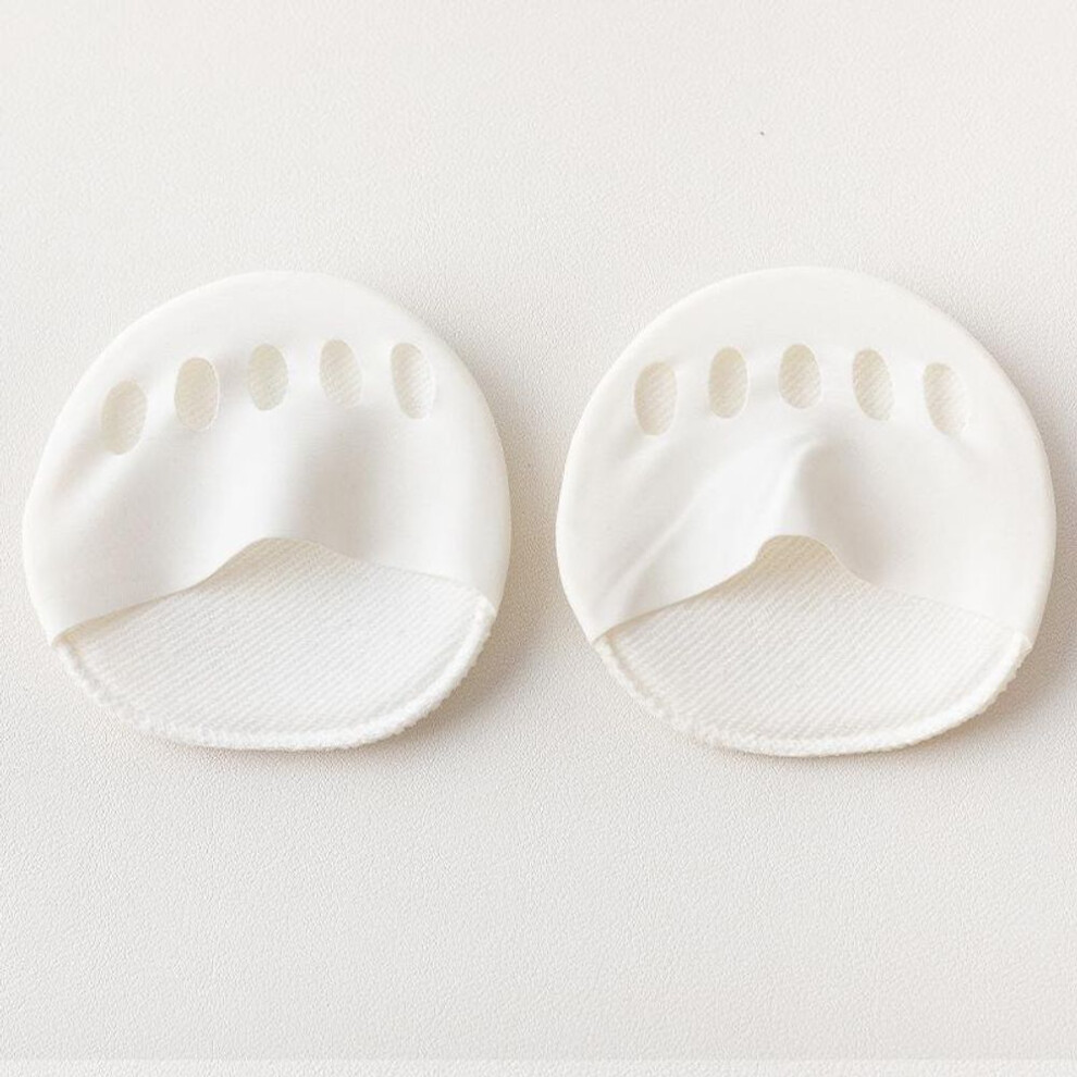 (white, One size) 1 Pair Women's Invisible Open Toe Socks Anti-slip Shock-absorbing High Heels Forefoot Pad Half Palm Socks