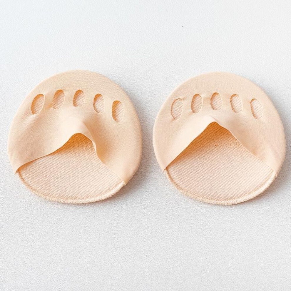 (beige, One size) 1 Pair Women's Invisible Open Toe Socks Anti-slip Shock-absorbing High Heels Forefoot Pad Half Palm Socks