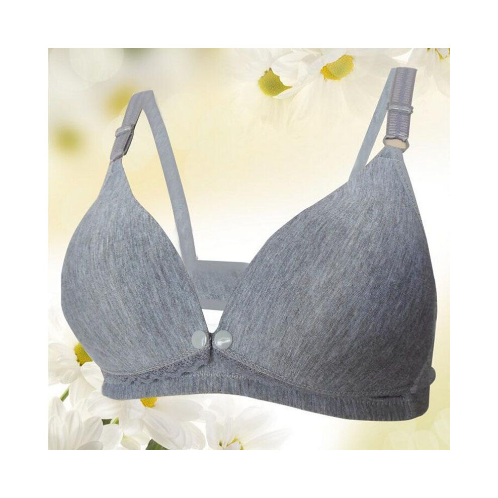 (Gray,85c)Soutien gorge femme grossesse allaitement fin sans armatures bouton avant ouvert