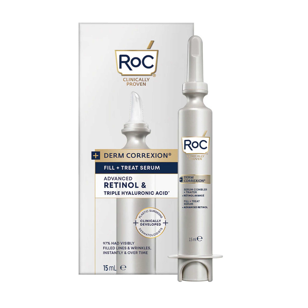 Roc Derm Correxion Fill And Treat Face Serum 15Ml Advanced Retinol Triple Hyaluronic