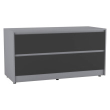 (Grey Carcass + Black Drawers) 120cm Wide 4-Drawer Bedside End Cabinet Organiser Storage Unit Bedroom Furniture