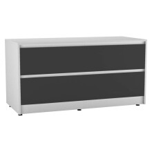 (White Carcass + Black Drawers) 120cm Wide 4-Drawer Bedside End Cabinet Organiser Storage Unit Bedroom Furniture
