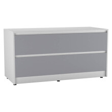 (White Carcass + Grey Drawers) 120cm Wide 4-Drawer Bedside End Cabinet Organiser Storage Unit Bedroom Furniture