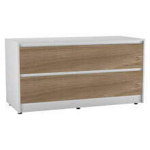 (White Carcass + Oak Drawers) 120cm Wide 4-Drawer Bedside End Cabinet Organiser Storage Unit Bedroom Furniture