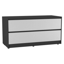 (Black Carcass + White Drawers) 120cm Wide 4-Drawer Bedside End Cabinet Organiser Storage Unit Bedroom Furniture