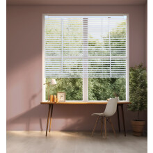(147 cm Width x 160 cm Drop, White Textured) Lister Cartwright 25mm PVC Venetian Blinds Windows Blind Easy Fit Child Safety Included