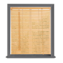 (90 cm Width x 160 cm Drop, Light Wood Textured) Lister Cartwright 25mm PVC Venetian Blinds Windows Blind Easy Fit Child Safety Included