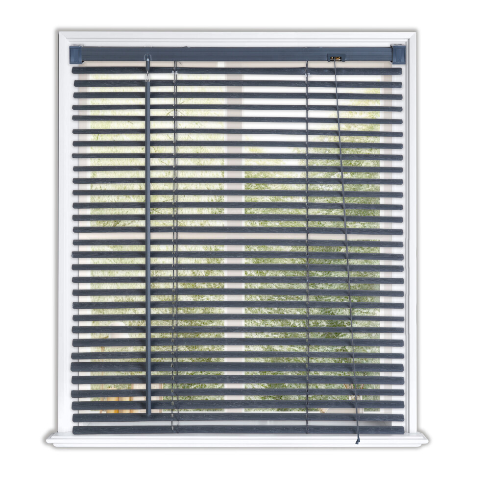 (180 cm Width x 160 cm Drop, Light Wood Textured) Lister Cartwright 25mm PVC Venetian Blinds Windows Blind Easy Fit Child Safety Included-image-OPC-PHD878Q-NEW