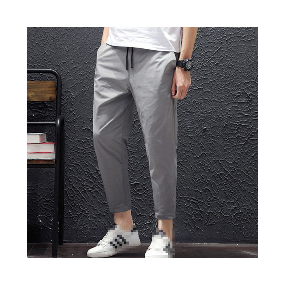 (Gray,XL)Survêtement homme slim fit sport gym jogging skinny jogging pantalon de survêtement pantalon