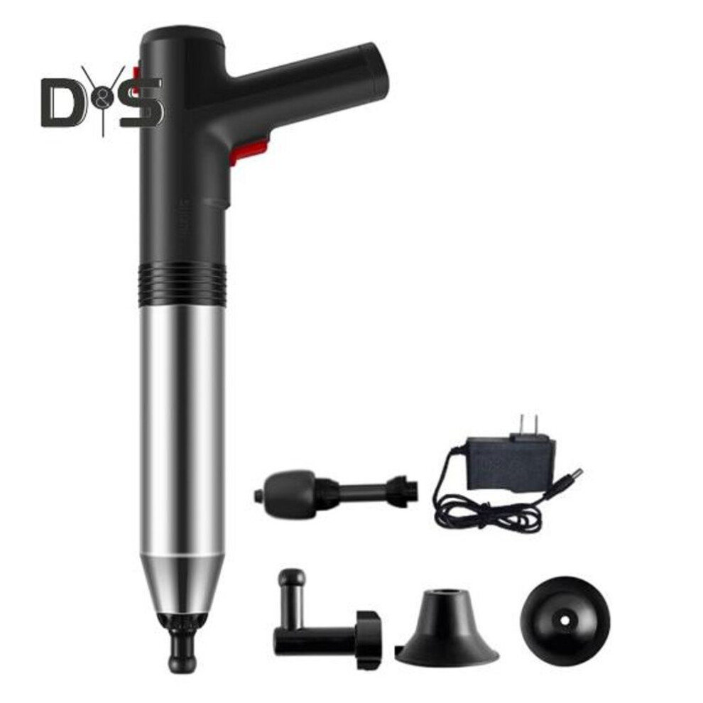 (black) Electric Toilet Plunger Unclogger Safe Efficient One Shot Unclogger Bathroom Kitchen Pipes High Pressure Easy to Use Electric Plunger