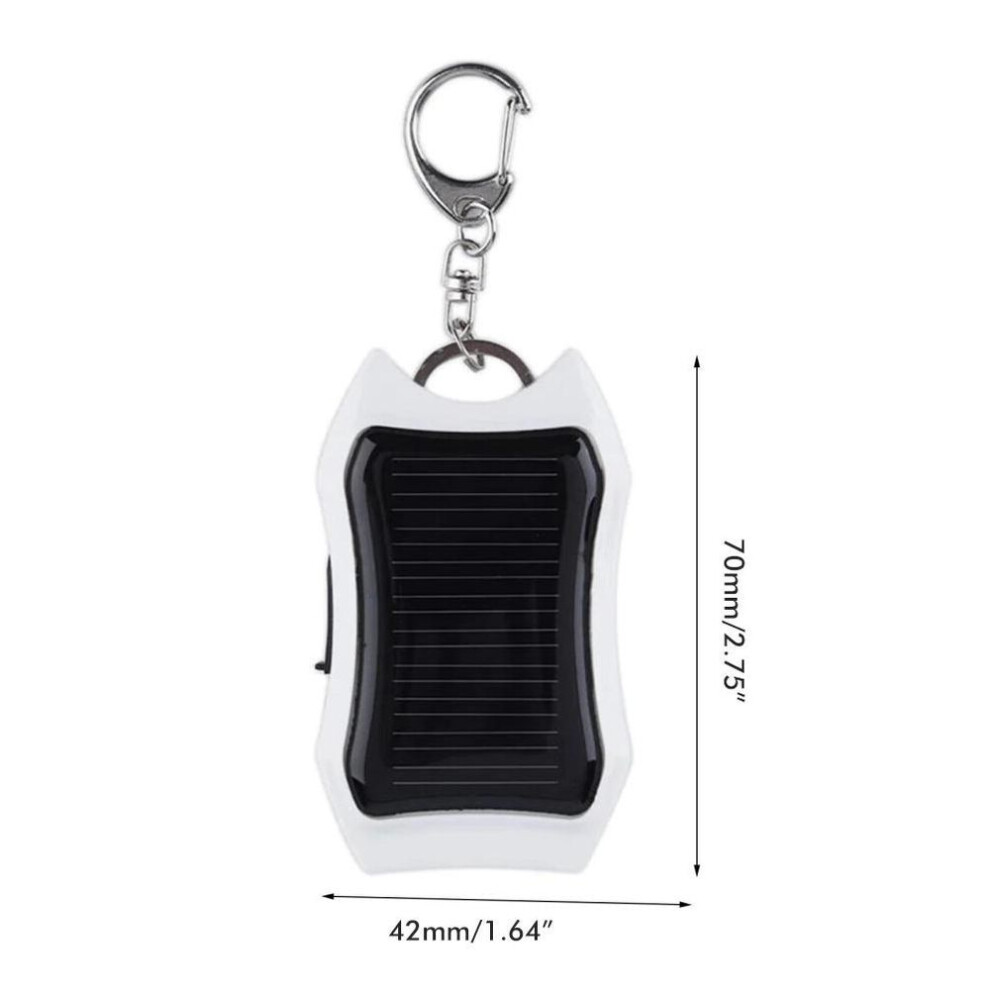 Solar Portable Charger Keychain Mini Power Bank LED Flashlight Outdoor USB Battery Pack Emergency