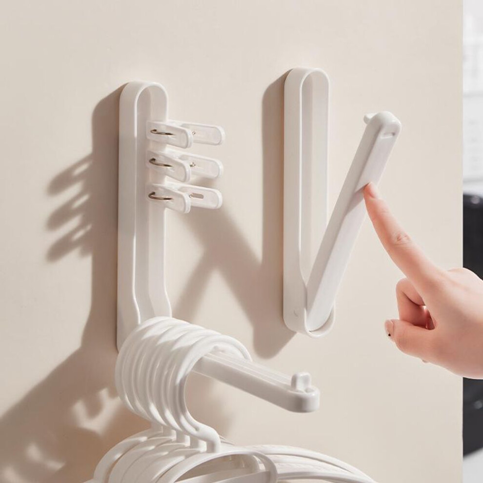 Multi-Function Home Accessories Foldable Clothes Hanger Drying Rack No punching required Suit Bathroom Door Plastic Organizer Storage
