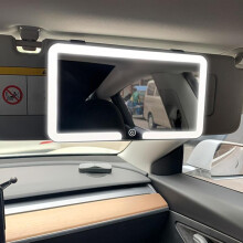(White, one-size) Car Interior Vehicle Accessories, Car LED Makeup Mirror, Rechargeable Car Sun Visor Mirror, Dimmable Touchscreen Auto Vanity Mirror.