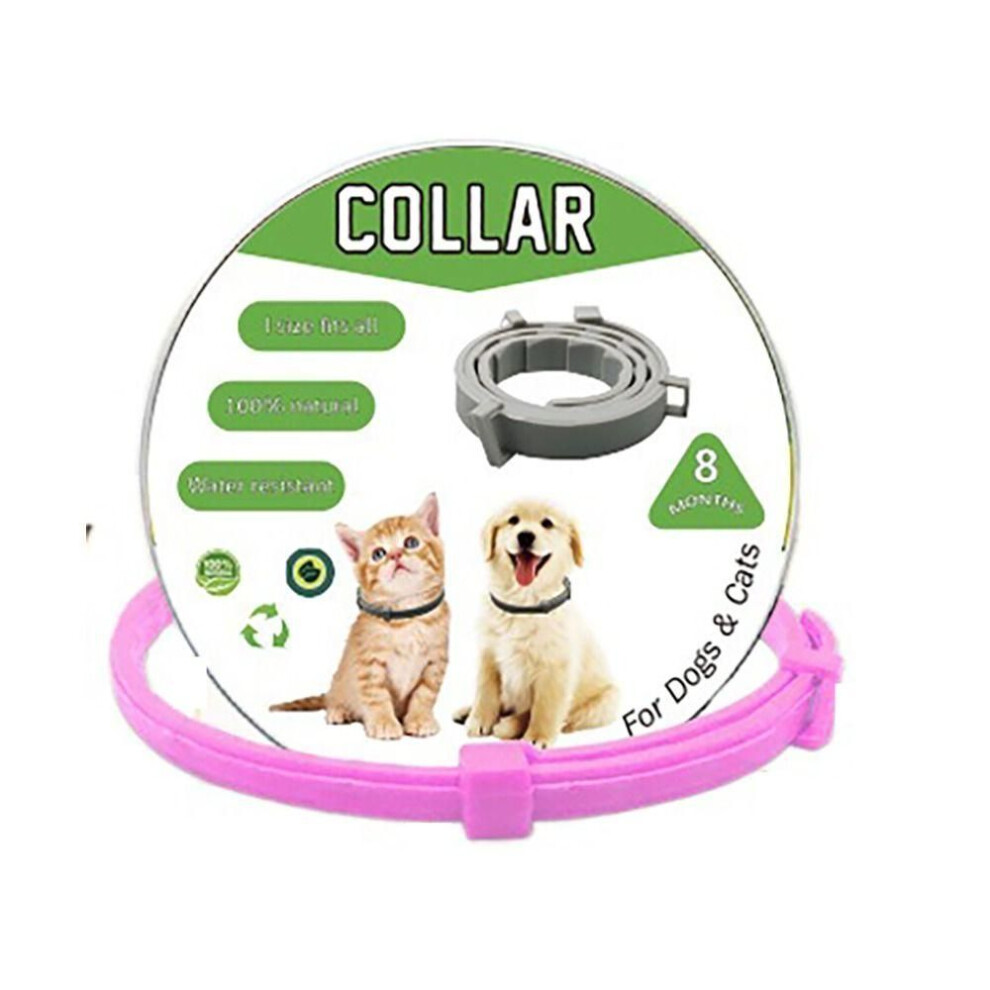 (Cat Pink) Retractable Flea And Tick Collar Anti-mosquitoes Cat Necklace Portable Dog Collar  Chihuahua