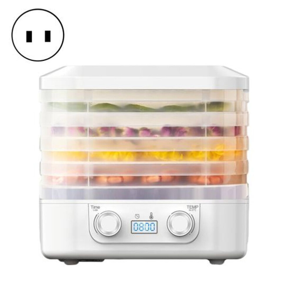 (white, US Plug Five Layers) Temperature Control Food Dehydrator Machine with Adjustable Timer BPA-Free Large Capacity 5 Layers US Plug Food Fruit Dehydrator