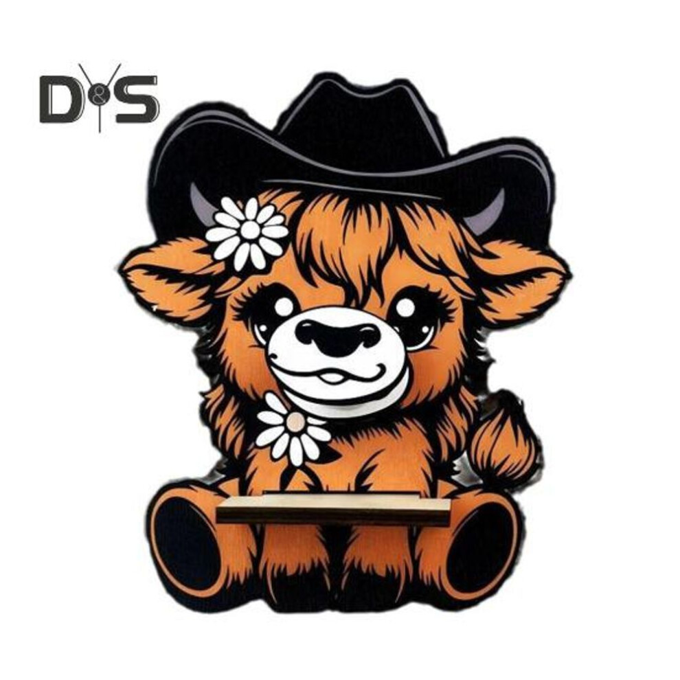 (as the picture, Women) Highland Cow Glasses Holder Wooden Glasses Frame Display Rack Cartoon Animal Sunglass Holder Stand for Bedroom Study Room Office
