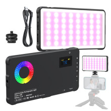 (Black, Without Black Clip) Rechargeable Photography Light, Portable RGB Color Changing Light, Selfie Light, Travel Accessories, Photoshoot Light, Studio Light