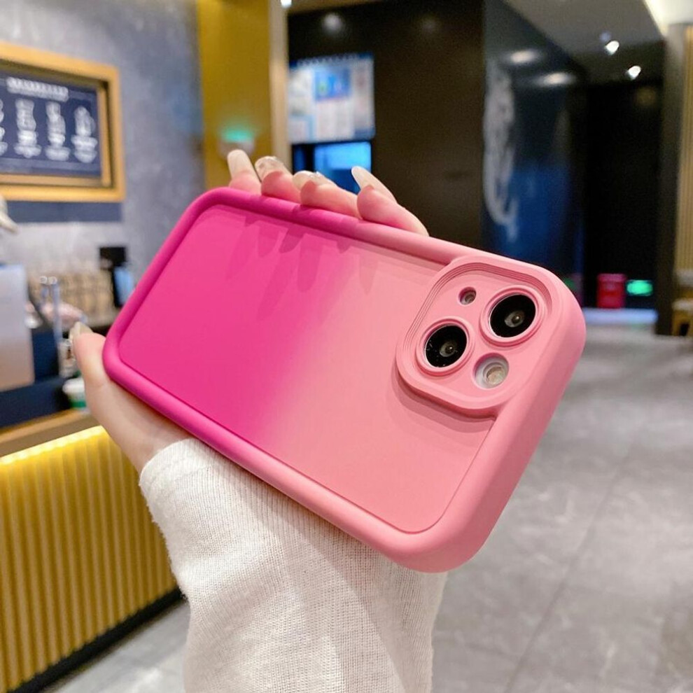 (pink,red, iPhone XS MAX) Pastel Gradient Color Silicone Phone Case For Iphone 16 15 14 13 12 11 Pro Max Xr 7 8 Se3 Anti-fingerprint & Smooth Touch Shockproof Protective Co