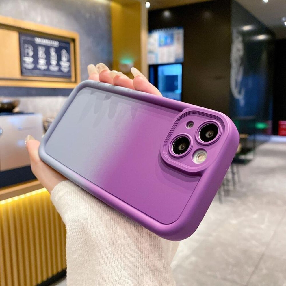(purple, iPhone 11 Pro) Pastel Gradient Color Silicone Phone Case For Iphone 16 15 14 13 12 11 Pro Max Xr 7 8 Se3 Anti-fingerprint & Smooth Touch Shockproof Protective Co