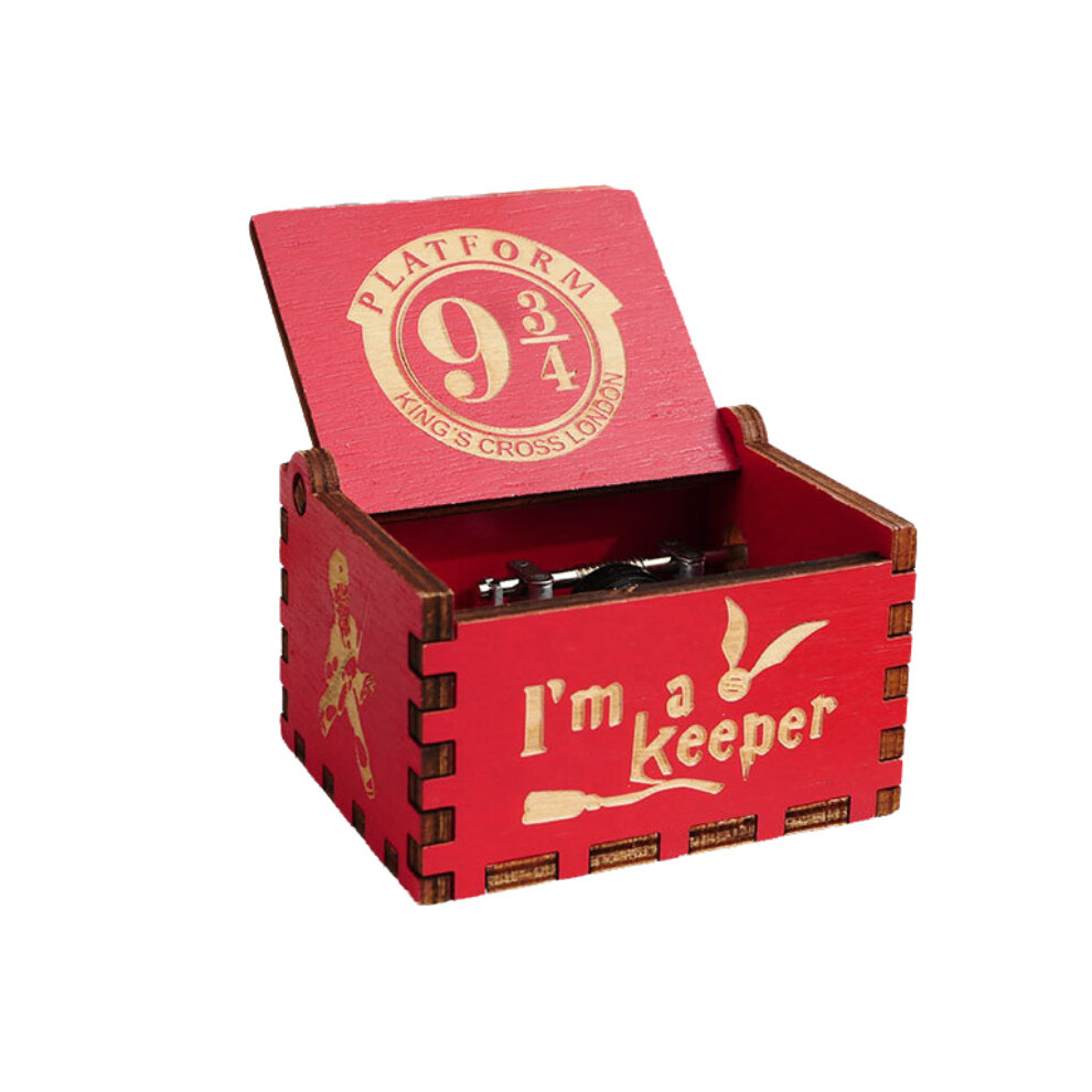 (Style 13) Potter Wooden Harry Music Box Retro Hand Cranked Engraved Toy Xmas Ornament Gift