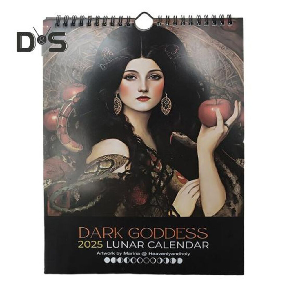 2025 Dark Goddess Calendar 12 Month Moon Lunar Phase Wall Calendar Monthly Planner Schedule Organizer for Home Office Decor
