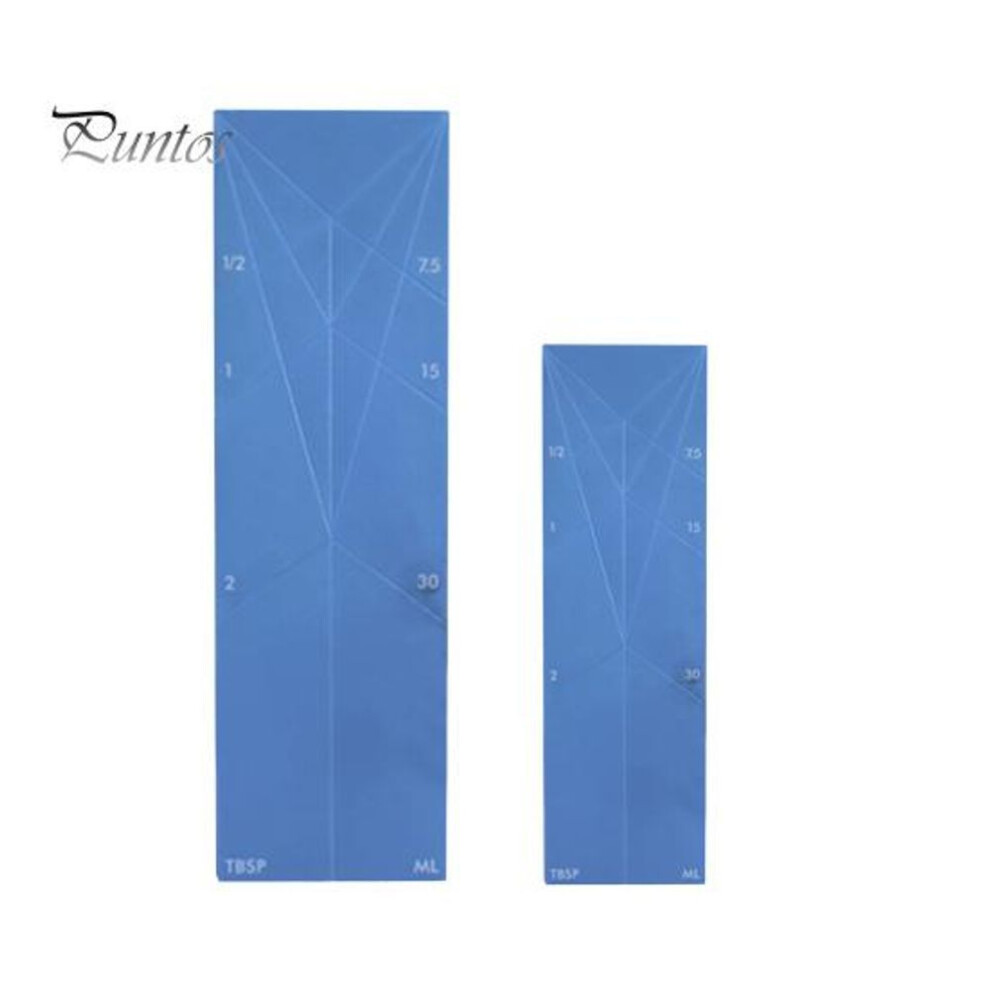 (blue) 2Pcs Magnetic Measuring Spoon with Different Sizes 3-in-1 Measuring Spoon for Wet And Dry Ingredients Portable Flat Design Multi-functional Measuring