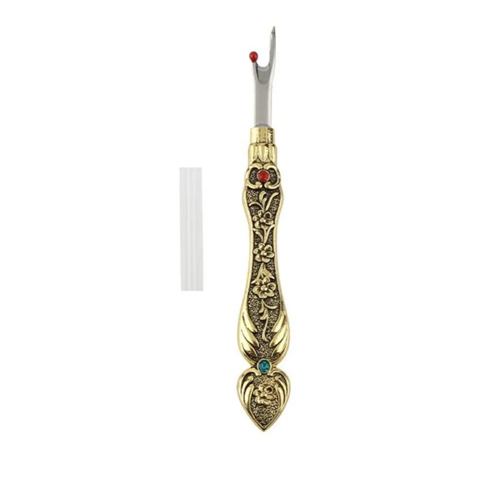 (gold) Vintage Zinc Alloy Handle Craft Thread Cutter Seam Ripper Stitch Unpicker Cross-Stitch Sewing Thread Remover Needlework