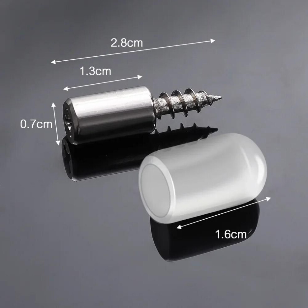 (20Set) Mini Self Tapping Fixed Screw Cabinet Shelf Bracket Laminate Support with Non-Slip Rubber Sleeve Layer Glass Plate Holder Screw
