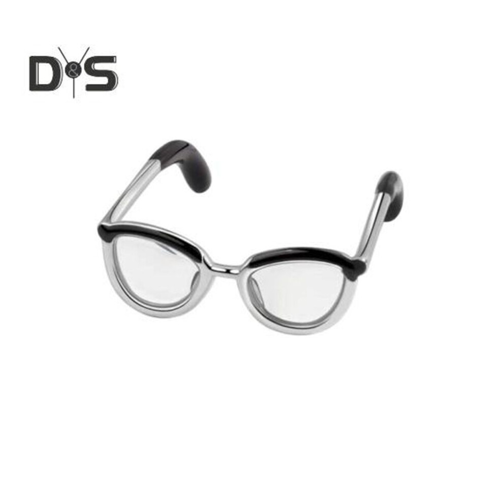 (silver) 2 Pcs Couple Rings Glasses Shape Adjustable Polished Open Ring Hip Hop Style Unisex Alloy Anniversary Gift Finger Jewelry