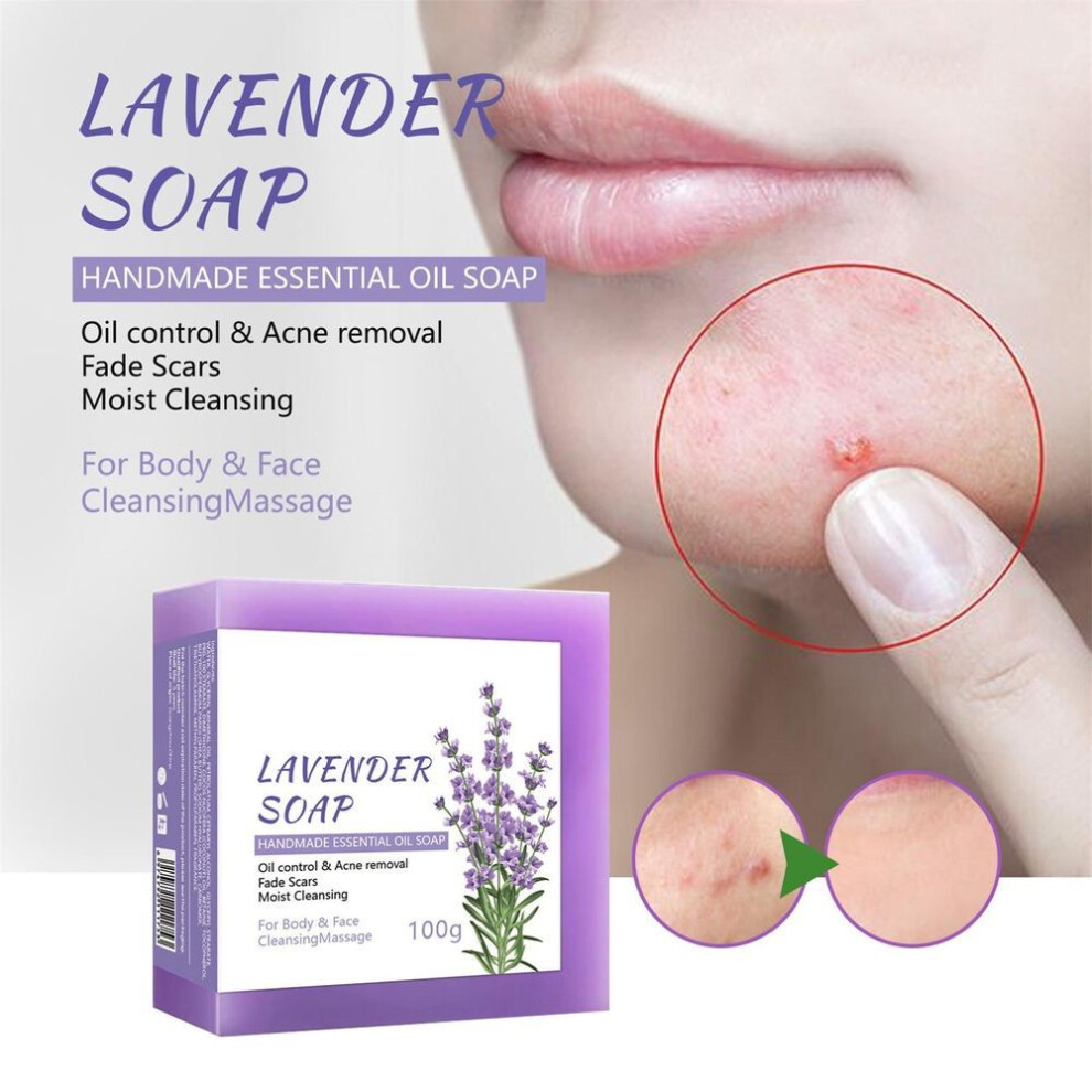 Lavender Soap 100g Body Care Cleansing Soap Acne Removal Soap