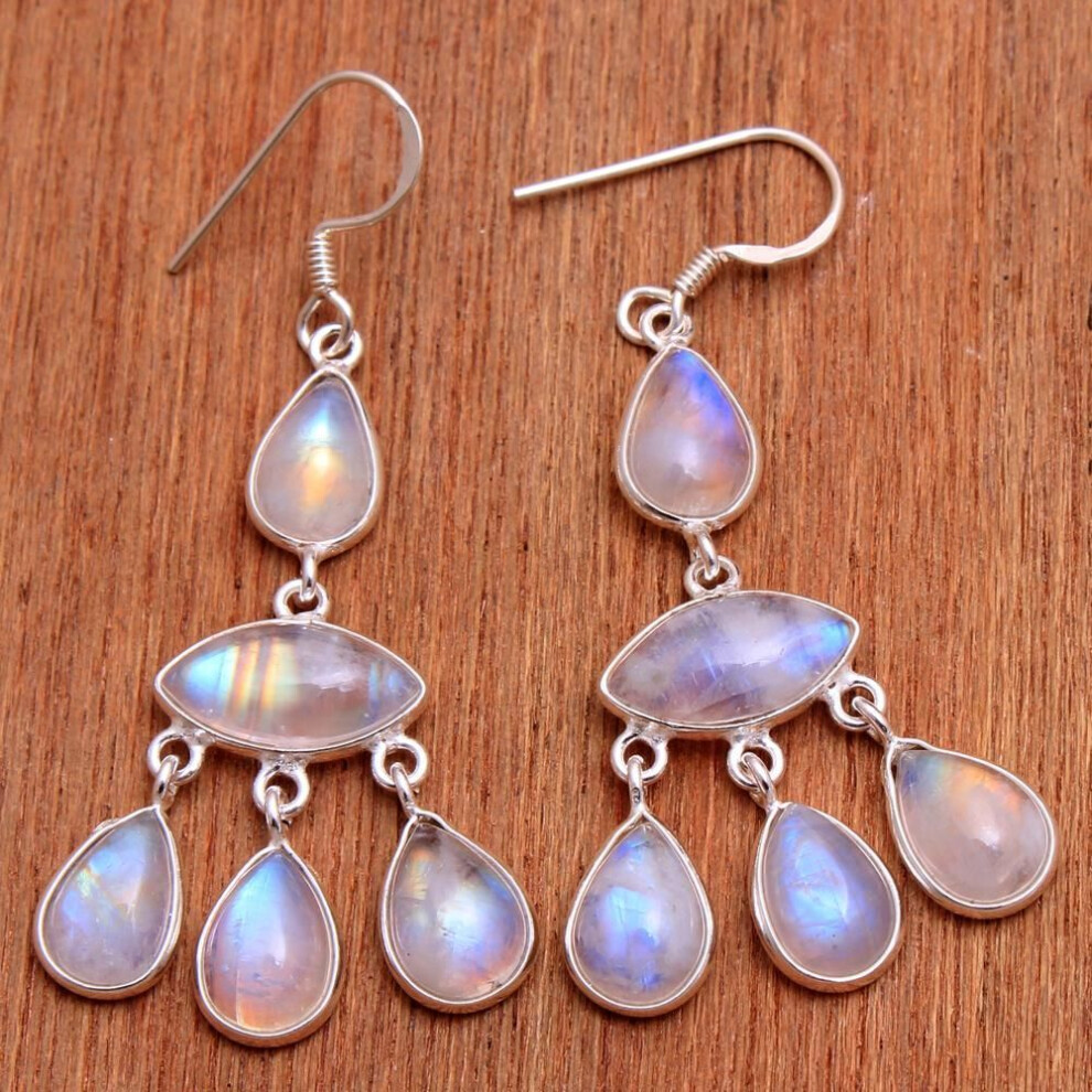 (white) Labradorite Silver Earring, Gemstone Jewelry, Silver Earring, 925 Sterling Silver Handmade Jewelry, Women Jewelry, Gift For mum