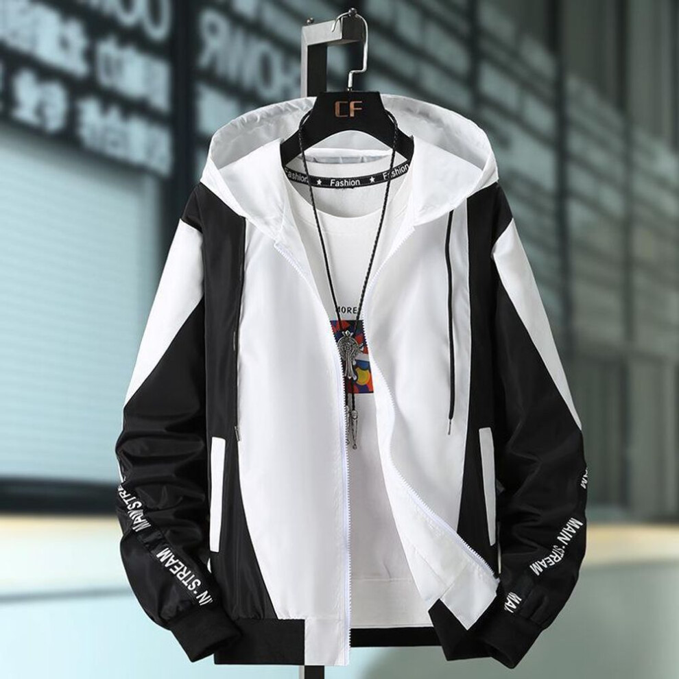 (black, 4XL) Men's Lightweight Youth Baseball Jacket - Spring/Autumn Trendy Short Coat