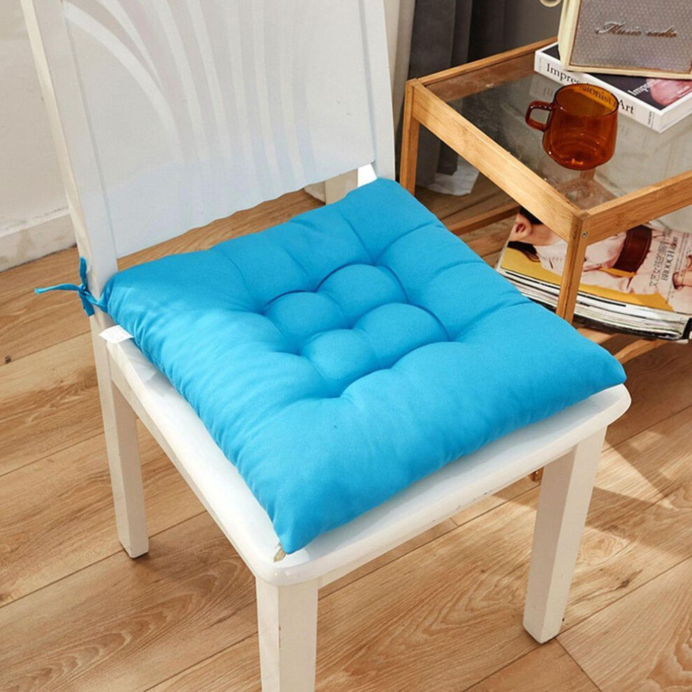(blue) Chair Cushion Round Cotton Upholstery Soft Padded Cushion Pad  Home Or Car
