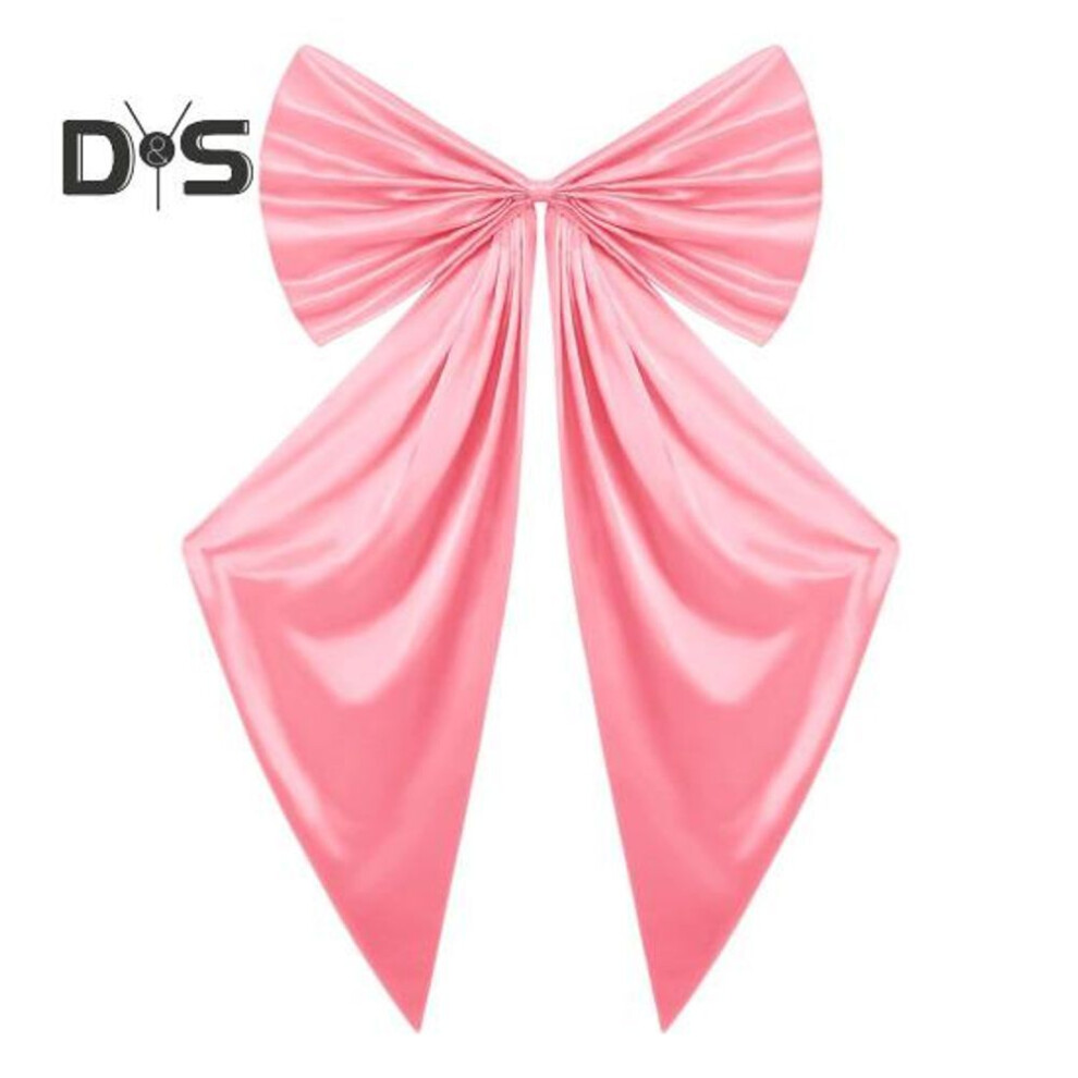 (as the picture, L) Big Pink Bow Decoration Satin Ribbon Twist Tie Large Bow Birthday Party Hanging Backdrop Wall Decor For Bachelorette Baby Shower Bridal Supplies