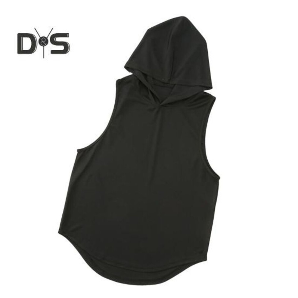 (black, XXXL) Men Sport Vest Thin Loose Hooded Quick-drying Solid Color Lightweight Stretchy Basketball Jogging Gym Training Tee