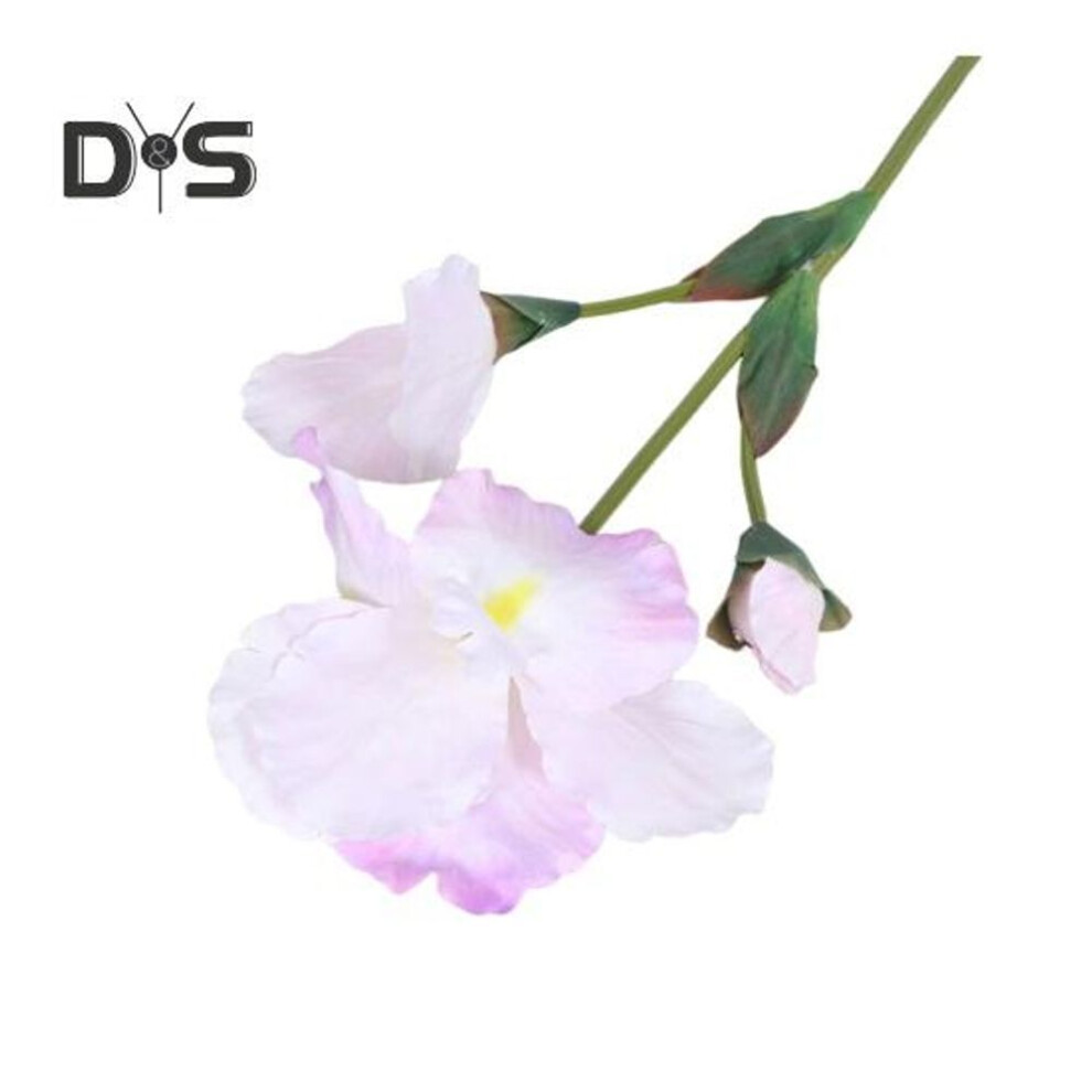 (light pink) Artificial Iris Branch with Stem Green Leaves Home Wedding Party Faux Flower Floral Arrangement Indoor Outdoor Decoration Photo Props